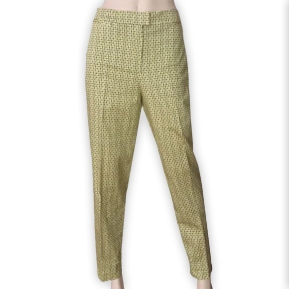 PIAZZA Sempione Brigitte Pants Trousers Cropped Capri Yellow Navy Multi Print - Picture 11 of 13